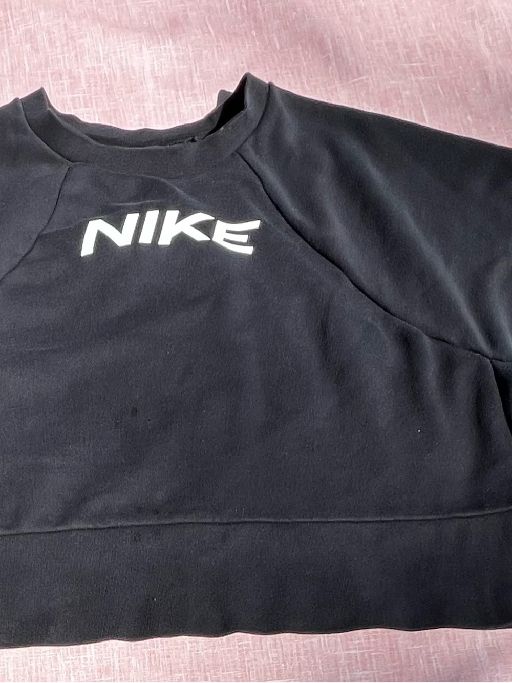 Nike Black Short-Sleeve Tee with White Logo. Size M.